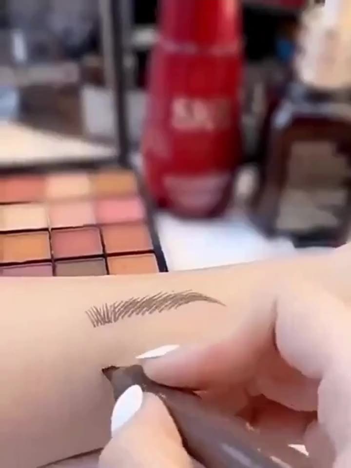 Lápis De Sobrancelha De 4 Pontos , Caneta Líquida De Tatuagem De Maquiagem À Prova D'água , Delineador Cosmético